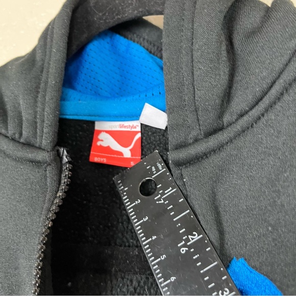 Puma boy long sleeve full zip athletic blue black hoodie‎ sweatshirt size 5 - Picture 5 of 10